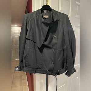 Helmut Lang Surge Cotton Asymmetrical Cropped Trench